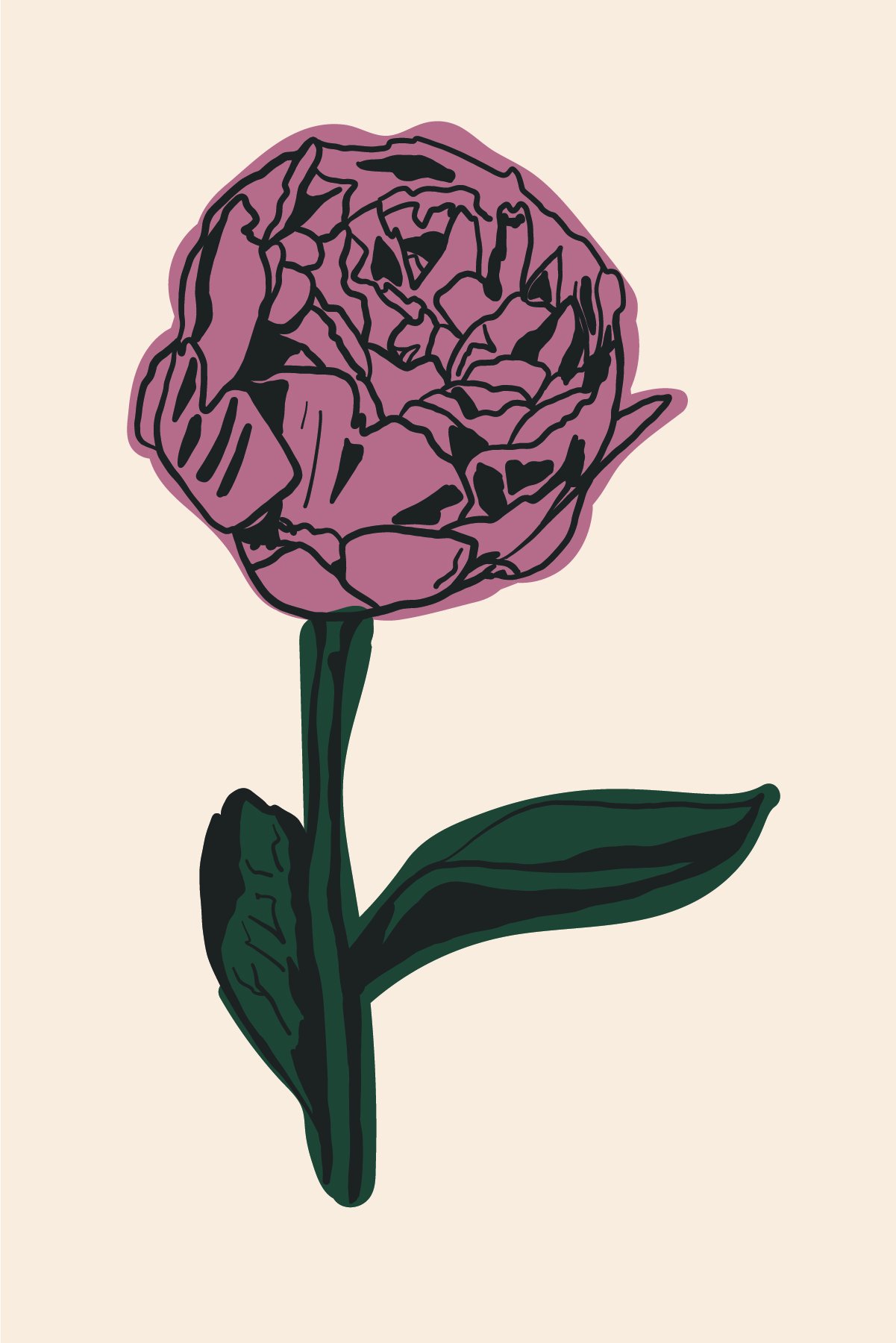 Peony Postcard